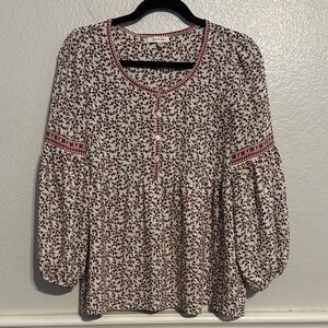 Max Studio Cream Floral Blouse